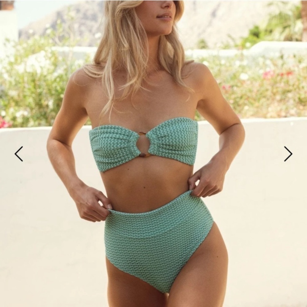 New! Montce turquoise crochet high waisted bikini bottoms 27812 - Picture 8 of 13